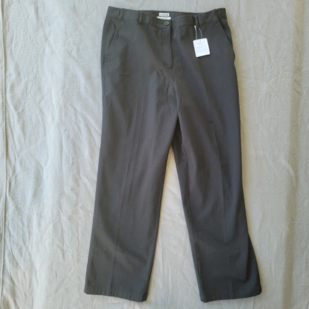 Women's Wrinkle-Free Bayside Pants, Classic Fit, Size 16 Black